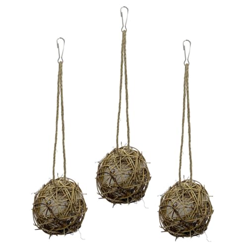 HOLIDYOYO Parrot Chewing Toys Bird Biting Toys Bird Hanging Chewing Training 3 Pack Parrot Supplies Parakeet