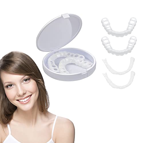 2 Pack Fake Teeth Socket, Denture Teeth Veneers Snap in Teeth Whitening Alternative No Pain No Shot No Drilling, Cozy Teeth Cover
