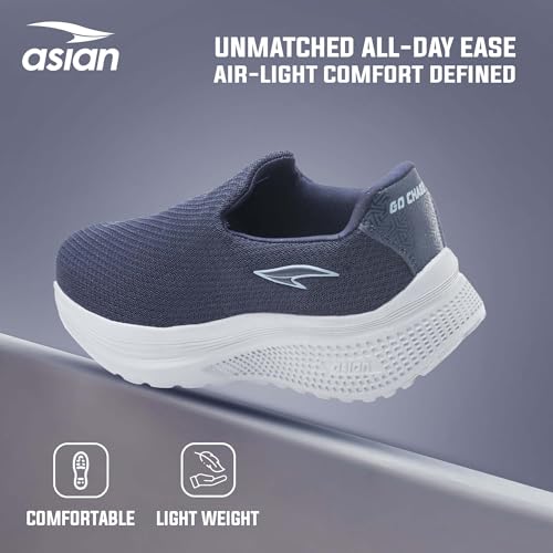 Image of ASIAN Wonderwalk-03 Men's Walking Shoes | Breathable Knit Mesh Upper, Lightweight Sole & Easy Slip-On Comfort