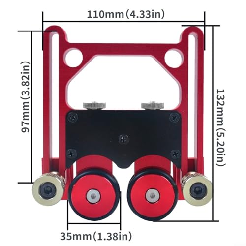 Rueda de presión para sierra de mesa de aluminio rojo para solucionar desvíos de corte 4