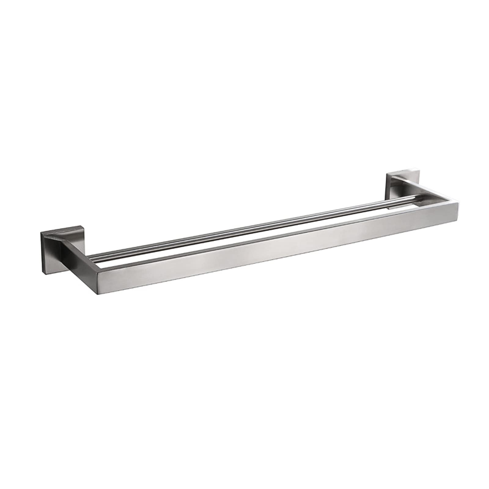 Portasciugamani da 23 Pollici Portasciugamani da Bagno a Parete con Doppio portasciugamani, portasciugamani a Parete in Acciaio Inox SUS304 portasciugamani da Bagno Nero Opaco (E)
