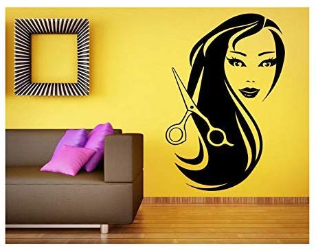 Adesivi Murali Parrucchieri - Decorazione Vinile Per Pareti, 57x78 Cm, Nero - Foto 10