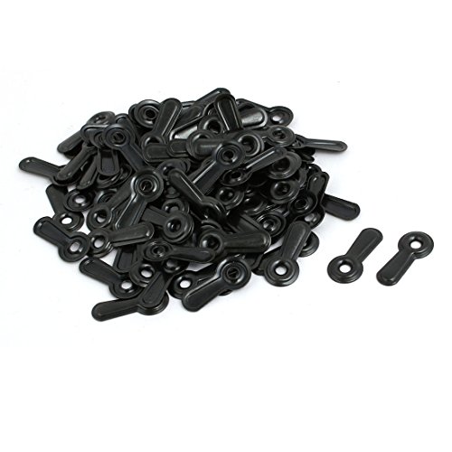 Image of uxcell Frame Turn Button, 4 /5 inch Metal Ridged with Screws for Hanging Pictures, Photos, Drawings and Posters, Black, 100 Pcs