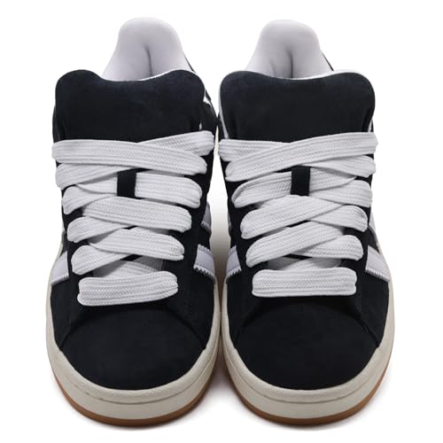 Shecret Fette Schnürsenkel für Adidas Campus 00s, 2 Paar Packung 15mm Dicke Flache Breite Jumbo Schnürsenkel, Ersatzschnürsenkel für Sneaker Schuhe, Weiß