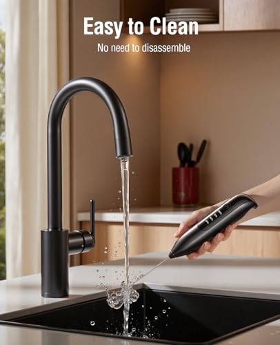 Image of Dynooper Electric Milk Frother Handheld: coffee frother rechargeable 3 in 1 - LED Display, Wireless Charging - 3 Speeds, Stainless Steel Whisk for Latte, Cappuccino - Bright Grey
