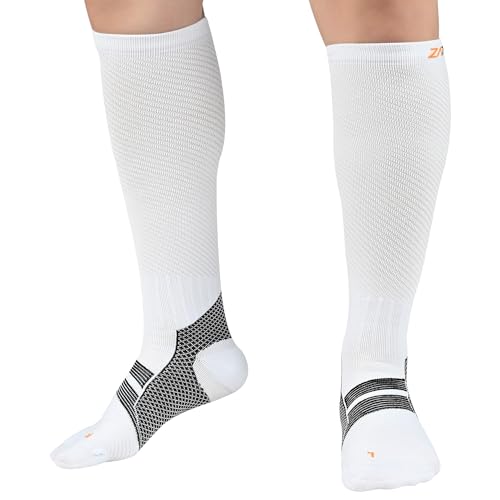 Image of Knee-High Compression Socks for Men & Women 20-30mmHg. Arch, Ankle, Achilles & Calf Support.