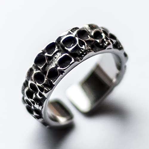 Image of Death Skull Ring for Men Stainless Steel Jewelry Biker Rings Scary Death Ring Skull for Gifts