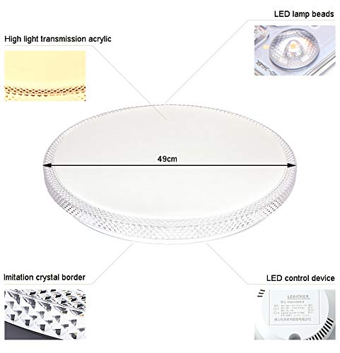 Éclairage intérieur moderne avec plafonnier LED encastré 36W à intensité variable 6000K - 7