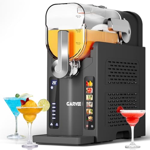 Image of Garvee Slushie Machine for Home No Ice Needed, Frozen Drink Maker with LED Display & 6 Pre-Set Programs, Self-Cleaning Function 88 oz Large Capacity for Frozen Margaritas,Frappes,Ice Cream,