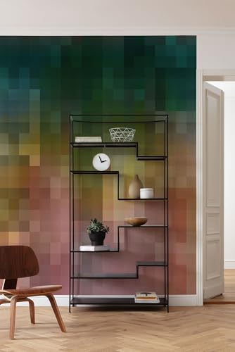 Komar Vlies Fototapete - Paper Pixels - Größe 200 x 250 cm - Tapete, Wanddekoration, Wohnzimmer, Schlafzimmer, Büro