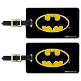 Batman Classic Bat Shield Logo Luggage ID Tags Carry-On Cards - Set of 2