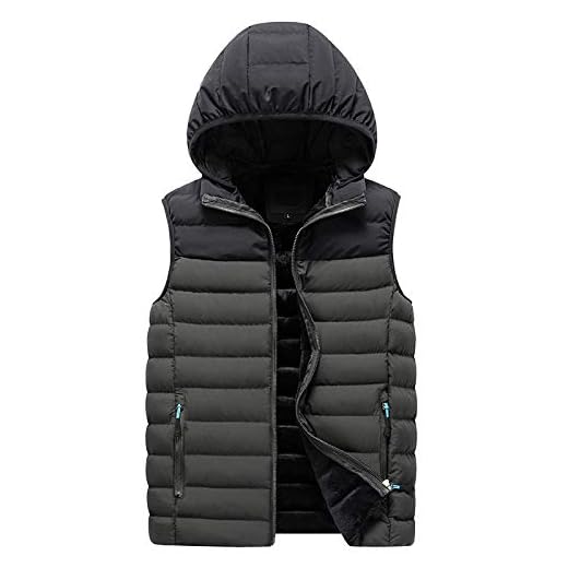 Bsemax 2021 klassisk vinterjacka för män ärmlös jacka, herrjacka övergångsjacka, herr vinter varm med huva Softshell för vindtät mjuk rock Shell jacka, regnjacka för män vattentät, Armégrön, L