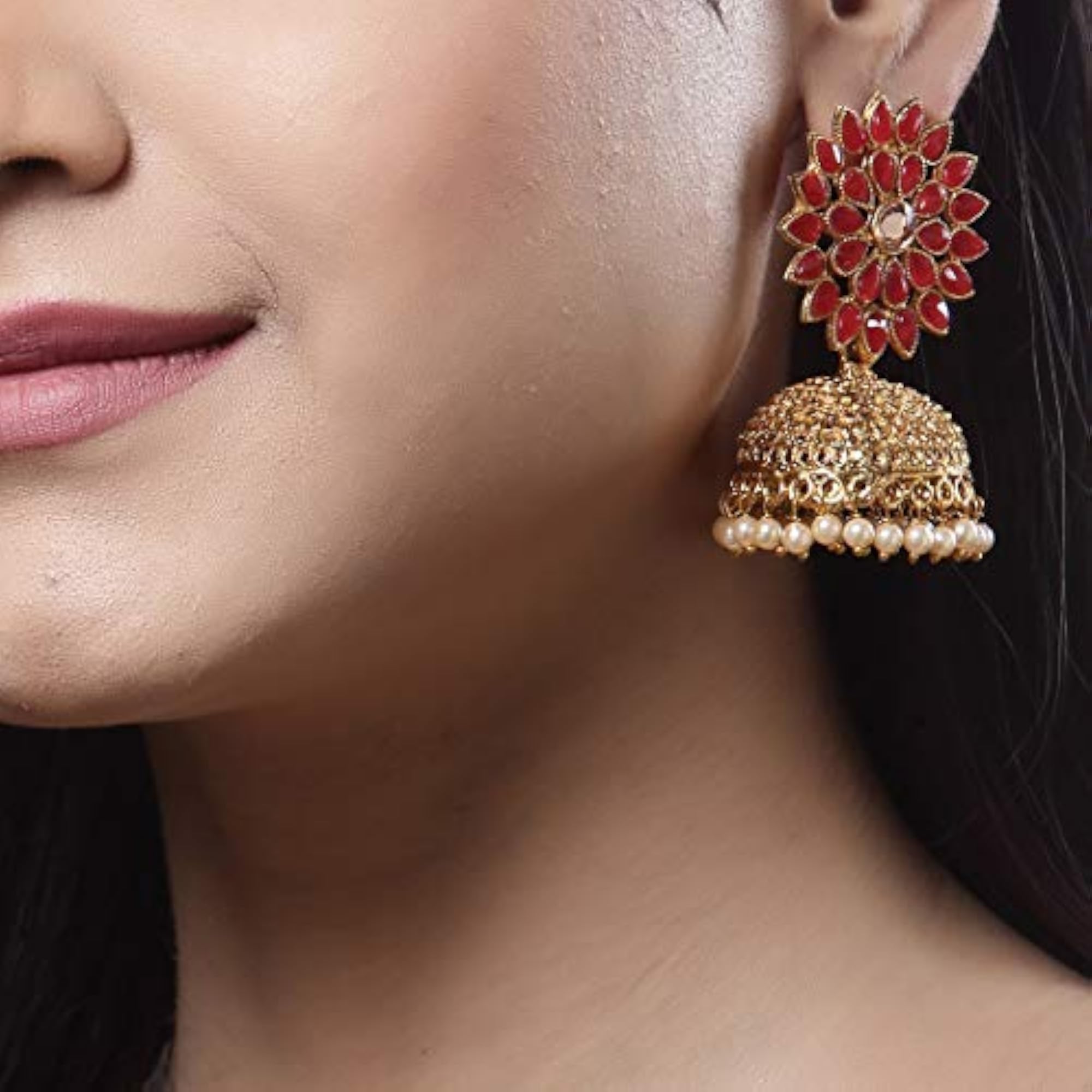 Stylish Pearl Jhumka Traditional Jhumki Earrings (12404er)
