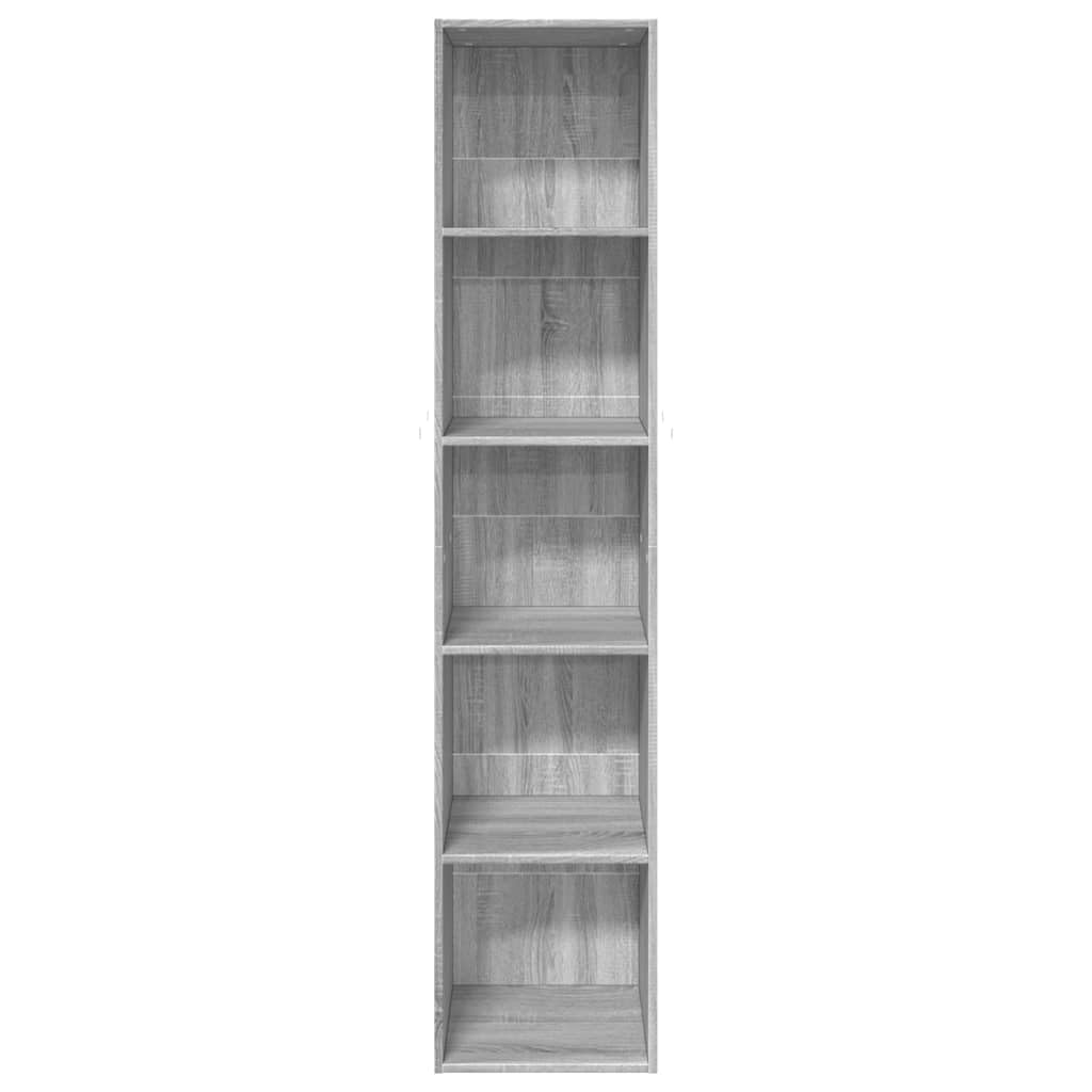 Libreria grigio Sonoma, 40 x 30 x 189 cm, in legno, per soggiorno, ufficio, corridoio, decorazione