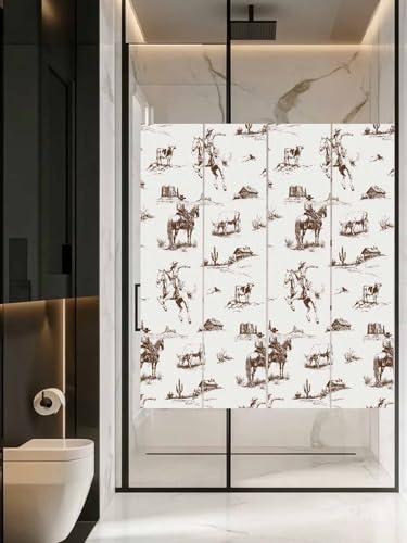 Película de privacidad para ventana de vidrio esmerilado marrón 19.6x39.3 in miniatura 6