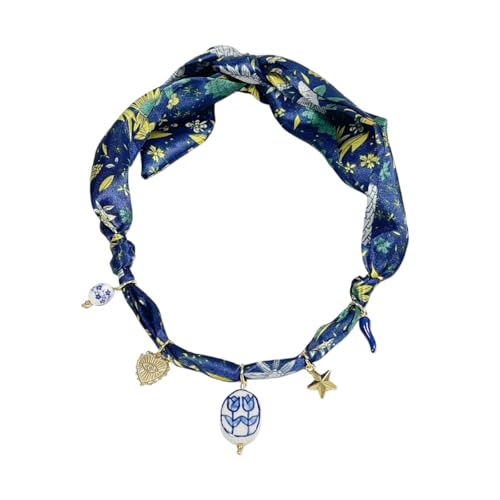 Bijou cadeau idéal pour femme : collier style Westcowboy tendance vintage en acier et soie