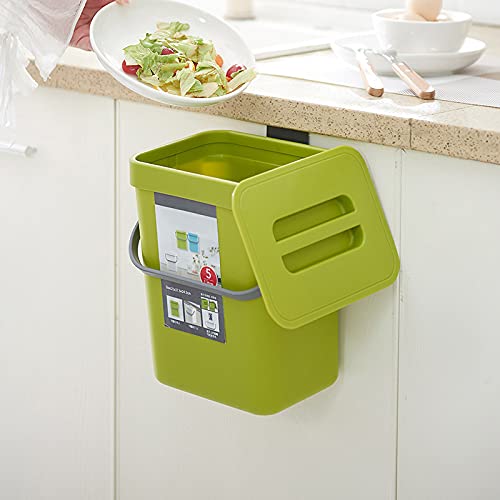 lefeindgdi Cubo de basura para el hogar, puerta de armario de pared, pequeño basura, de plástico, para colgar, cubo de basura con tapa, oficina Cover