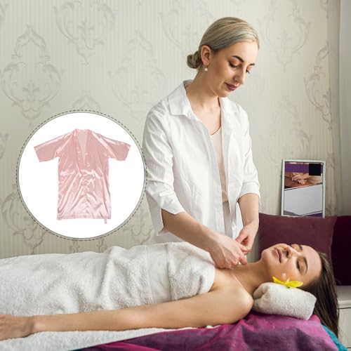Capa para cliente de salón estilo kimono rosa ajustable miniatura 7