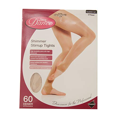 Silky Womens/Ladies Dance Shimmer Stirrup Tights (1 Pair) (Medium (5ft-5ft8)) (Light Toast)