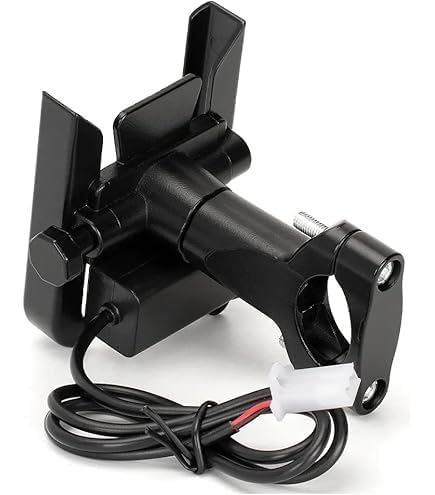 Universal Shock-Resistant Motorcycle Phone Mount with Waterproof USB Charger – Heavy-Duty Metal Alloy Mobile Holder for Sports Bike, Scooter & Motorcycle | Handlebar Mount