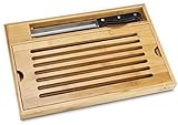 [page_title]-ROMINOX Geschenkartikel Brotschneide-Set // Krümel – 2-teiliges Set aus Brotmesser und Bambusbrett mit praktischem Krümelfach zum Herausnehmen; Maße: ca. 38 x 25 x 3.5 cm