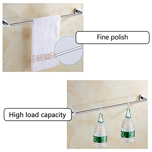 Barre de serviette murale cuivre argenté 100 cm pour rangement - 7