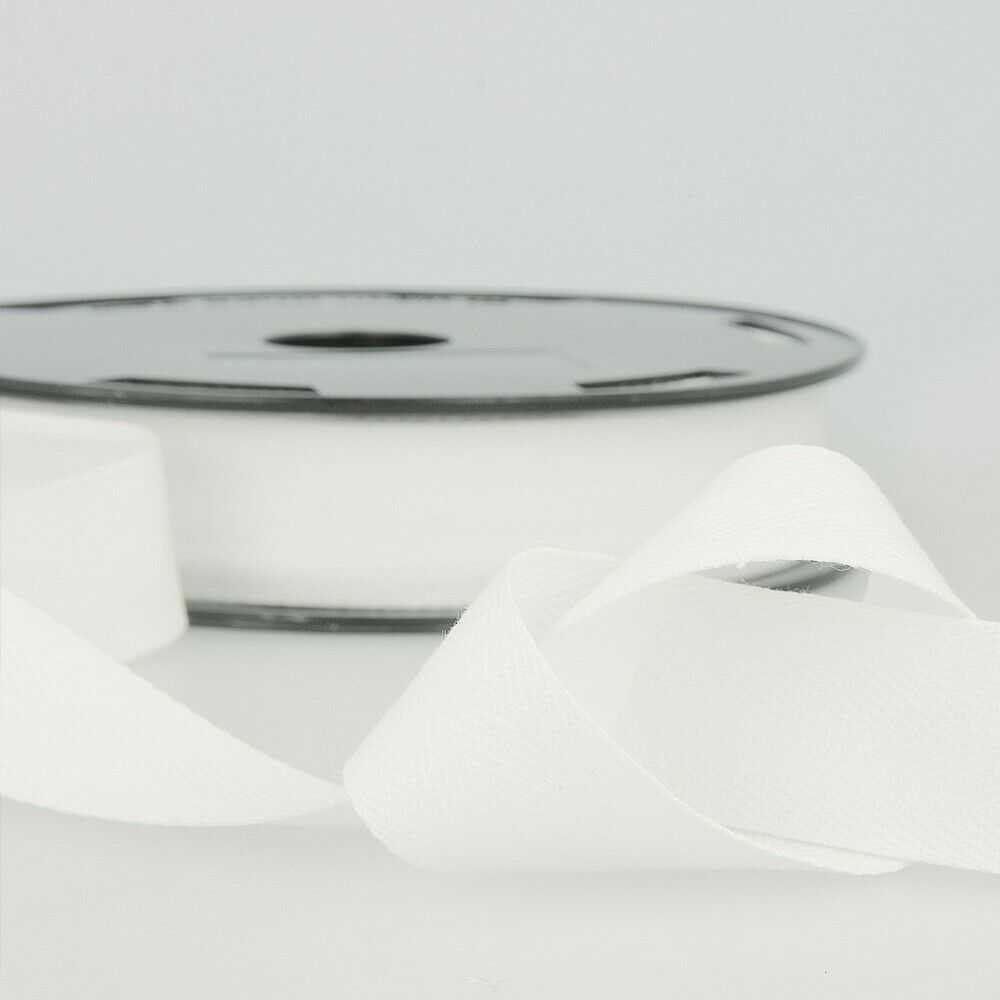 30mm Pure Cotton Herringbone Twill Tape Binding 37 Colours 1 2 4 8+ Metres 304D, 001 White, 1 Metre