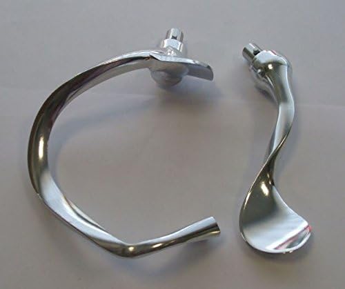 Two CTC kneading hooks, one dough hook and one flat beater, made of stainless steel, lying on a surface.