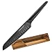 Linoroso, Cuchillo Santoku,Acero Inoxidable Alemán de Alto Carbono, 150 mm, Mango ergonómico Negro,Cuchillos Cocinero para Frutas, Verduras, Carne,hoja afilada, duradero,pica, corta en cubos