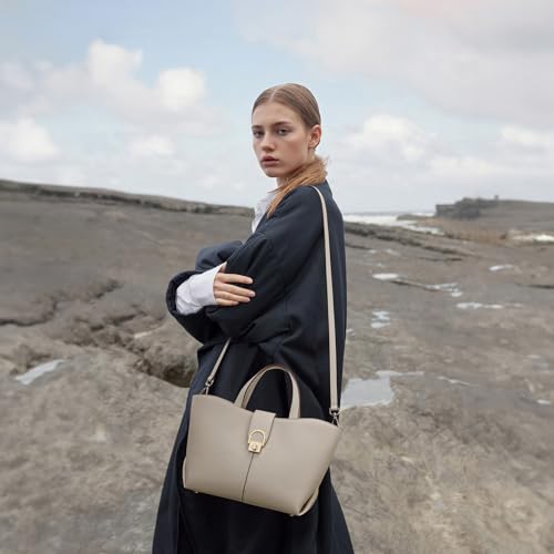 Bolso de mano top handle de cuero para mujer miniatura 2