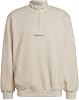 adidas Trefoil Linear Quarter Zip Sweatshirt Mens, Beige, Size L