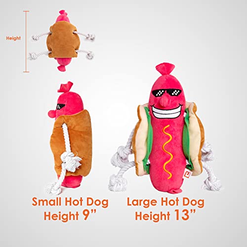 Eheyciga Dog Toys For Large Dogs, Large Squeaky Pet Toys For Entertainment, Stuffed Plush Cute Dog Toys Large Breed With Squeaker, Hot Dog Large #TOP2