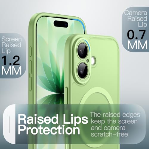 Image of JETech Magnetic Case for iPhone 17 6.3-Inch Compatible with MagSafe, Shockproof Slim Phone Cover with Built-in Camera Control Button, Matte Translucent Back (Sage)