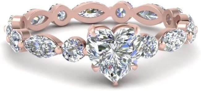 Center Round/Marquise/Emerald/Rectangle/Marquise/Oval/Pear/Princess Cut Moissanite Ring for Women,10K 14K 18K Gold 1/1.5/2/2.5/3 Carat Moissanite Ring Wedding Engagement Bands Free Engraved Women Jewelry