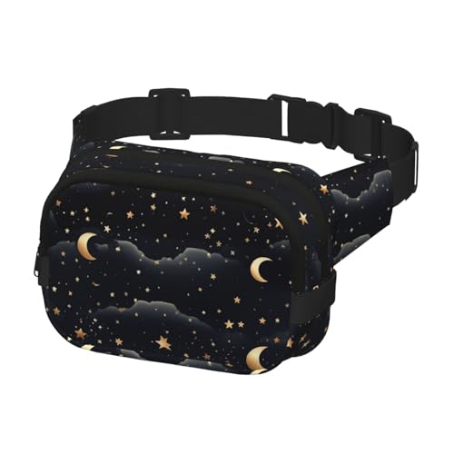 Sac banane pour festival et voyage motif étoiles et lune en taille unique