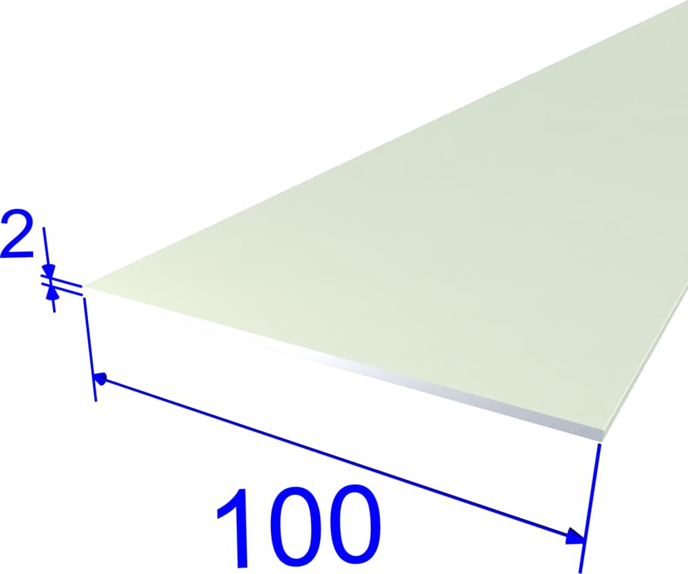 FaiX3.it - Profilo piatto 100x2 mm in alluminio, verniciato RAL 1013 "bianco perla" opaco, lunghezza 2500 mm