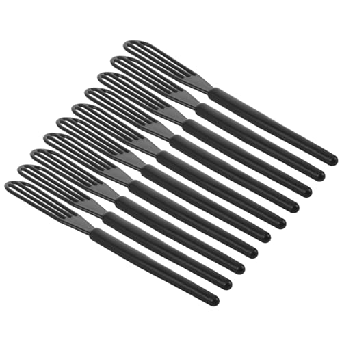 DOITOOL Batidor para Tinte de Cabello de Plástico Negro 10 Piezas, Herramienta para Mezclar Tintes Mezcla Estable y Resultados Uniformes para Uso en Casa y Salón