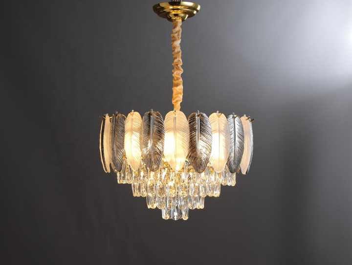 Image of 600mm Round LED Ceiling Light Crystal Chandelier Jhoomer Lighting Fixture Modern Pendant Lamp for Living & Dining Room Bedroom