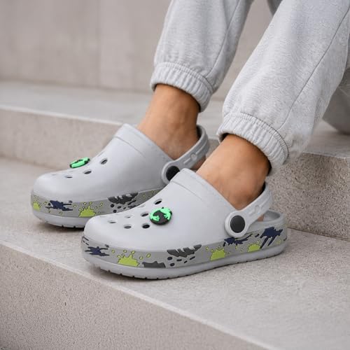 Image of URJO Splash Kid's Clogs /Sandals with Adjustable Back Strap Ultra Soft & Flexibility Anti Skid Comfortable Waterproof Daily Mules Clogs /Sandals Boy's & Girl's