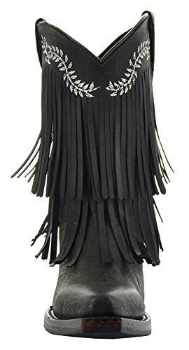 Soto Boots K3006 Dark Brown Little Cowgirl Fringe Boots2