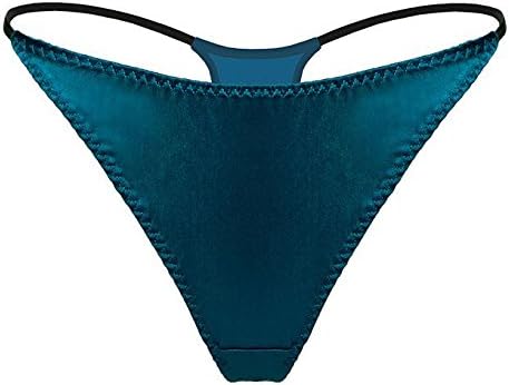 SilRiver Womens Silk Satin Panties Thong Sexy G String Thongs T Back Satin Bikini Underwear S-XL - Image 2