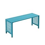 Bonnlo Gartenbank Metall Retro-Stil, wetterfeste Sitzbank für 2 Sitzer, Essbank ohne Rückenlehne, Gartenmöbel bis 200kg belastbar, Bänke für...