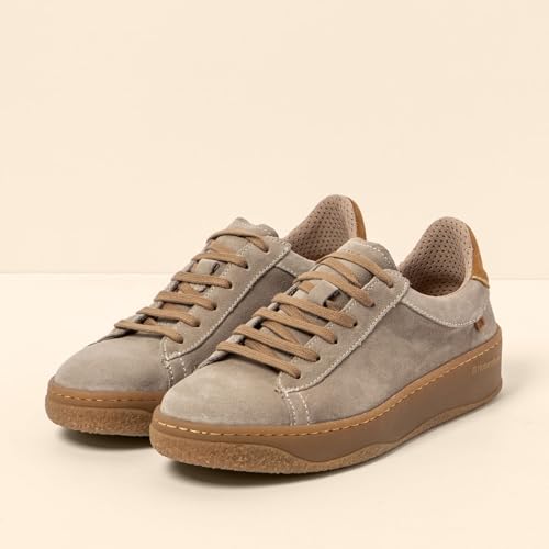 El Naturalista Unisex. 258481120005_020 Sapatilhas Em Pele N5848 Bege (42), Couro, Plano, CordãO, Casual - 2