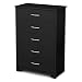 South Shore Furniture Fusion 5-Drawer Chest, Pure Black