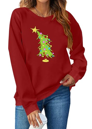 tiorhooe Weihnachts Sweatshirt Damen Christmas Sweater Damen Xmas...