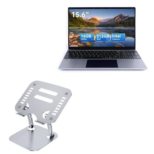 BoxWave Stand and Mount Compatible with Chicbuy CB-LT1505-GP Laptop (15.6 in) - Executive VersaView Laptop Stand, Ergonomic Adjustable Viewing Angle Metallic Riser - Metallic Silver