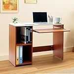 Green Soul Murray Computer Table for Home – Study Table for Students, Work Table for Adults & Professionals with Keyboard Tray, Storage Shelves | Natural Teak | 3 Years Warranty