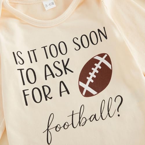 Newborn Baby Boy Fall Clothes Football Basketball Romper Outfit, KH, 0-3M — view 5