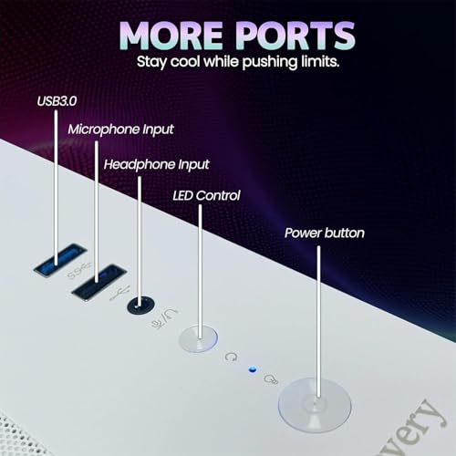 Image of Prebuilt Gaming Desktop Computer | 16G Memory | 512G SSD | AMD Ryzen5 6Cores 3.6G Up to 4.1G | RX 560 4G Graphics Card | Wi-Fi 6 | Gamer PC White