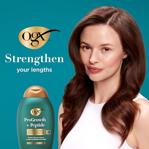 Image of OGX ProGrowth + Peptide Conditioner, Thickening Conditioner Moisturizes, Reinforces and Strengthens Hair to Reduce Hair Fall Due to Breakage*, 13 fl. oz